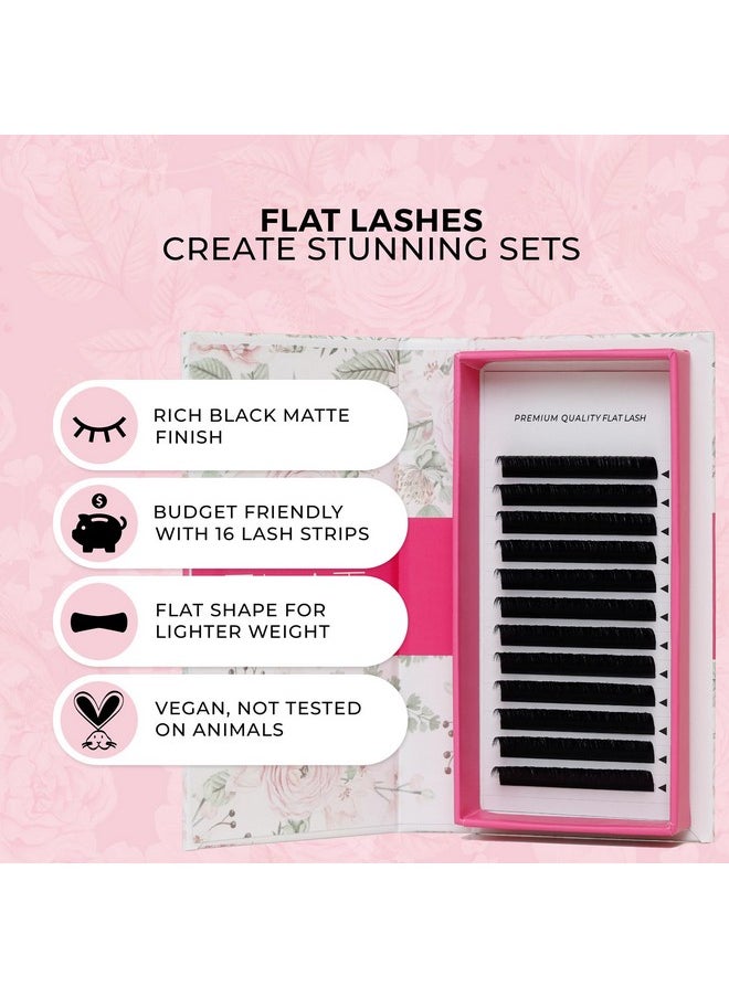 Eclipse Flat Eyelashes Extension - Mixed 8-15Mm Flat Eyelash Extension Supplies Light Lashes | Individual Eyelashes Salon Use | Black Mink False Lashes