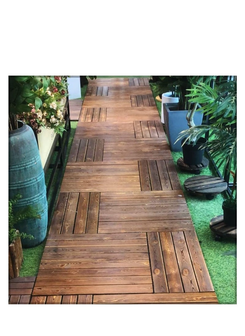 FFD Wooden Decking Tiles Hardwood Wood Flooring Deck Patio Outdoor Garden Floor Interlocking Balcony Roof Terrace Office Tile