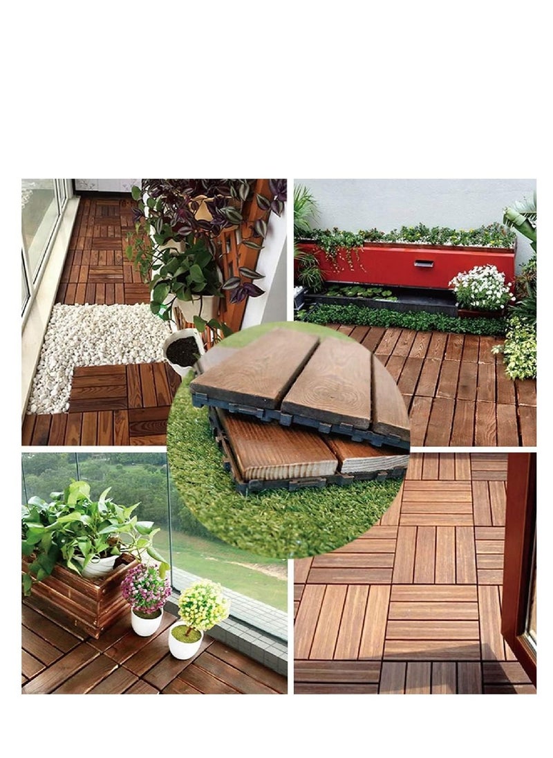 FFD Wooden Decking Tiles Hardwood Wood Flooring Deck Patio Outdoor Garden Floor Interlocking Balcony Roof Terrace Office Tile