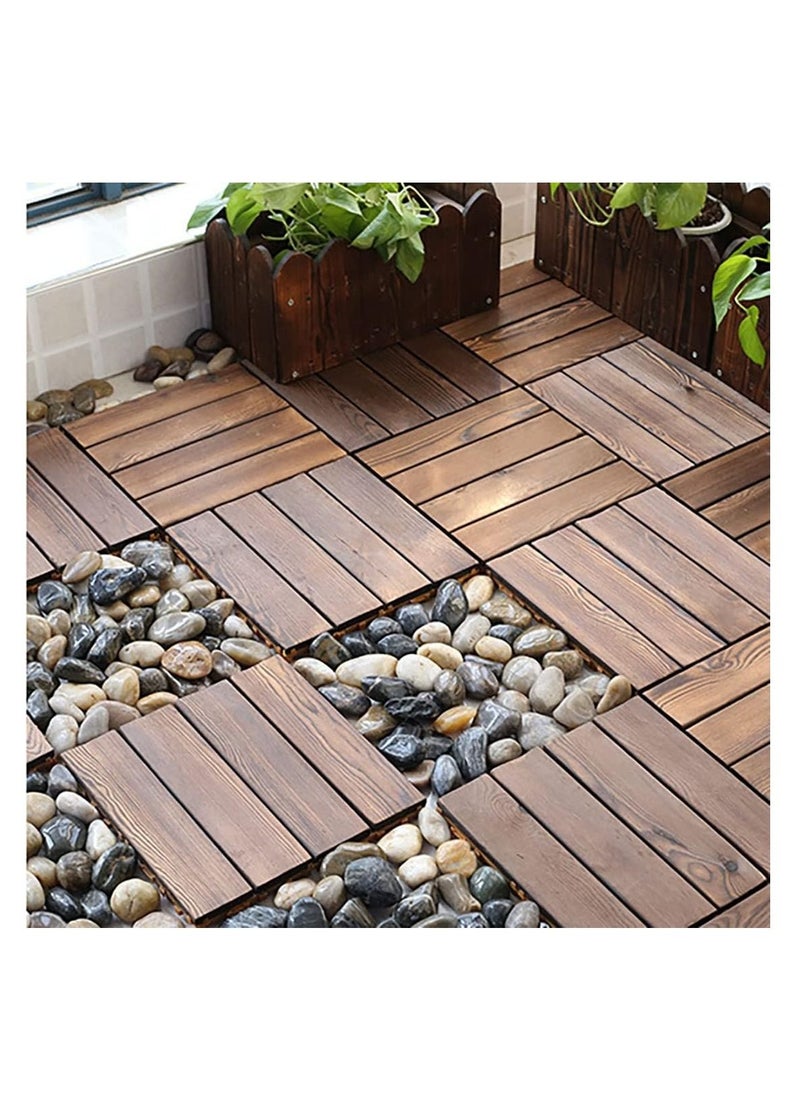 FFD Wooden Decking Tiles Hardwood Wood Flooring Deck Patio Outdoor Garden Floor Interlocking Balcony Roof Terrace Office Tile