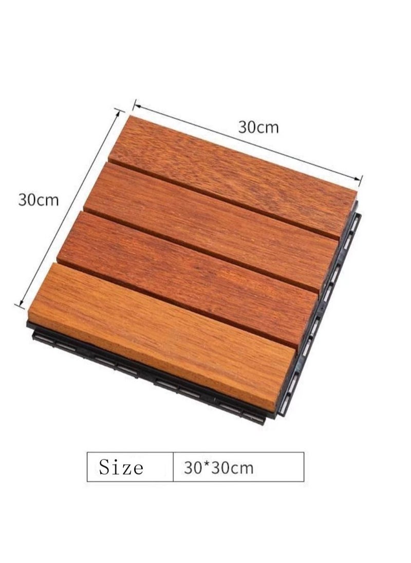 FFD Wooden Decking Tiles Hardwood Wood Flooring Deck Patio Outdoor Garden Floor Interlocking Balcony Roof Terrace Office Tile