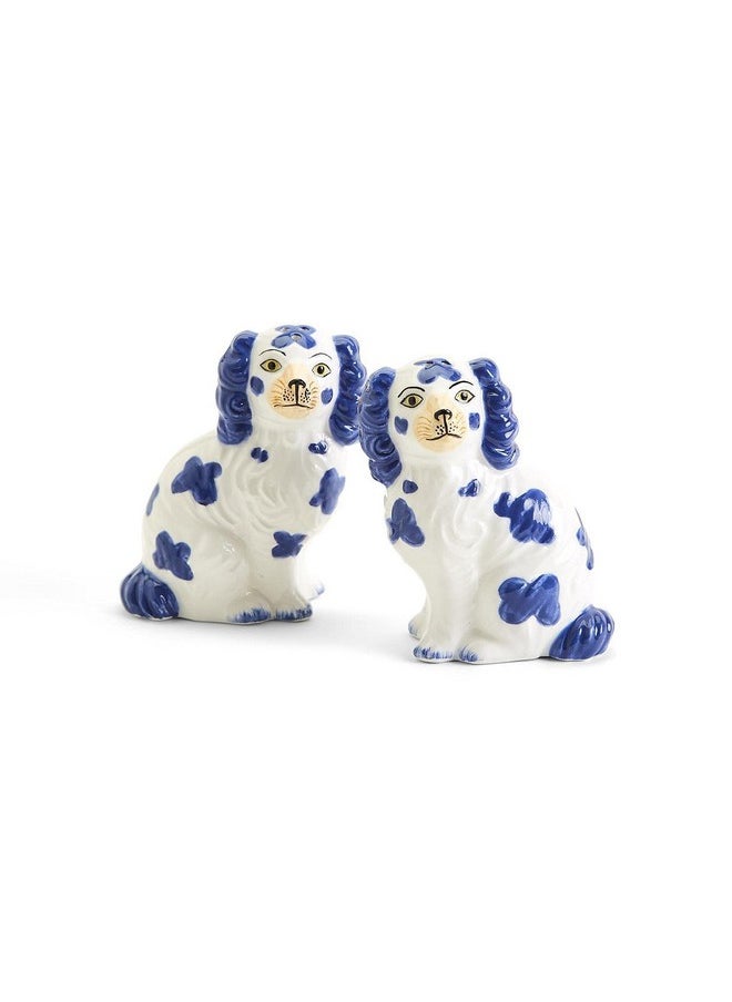 Staffordshire Dog Salt And Pepper Shaker Set - Hand-Painted Ceramic