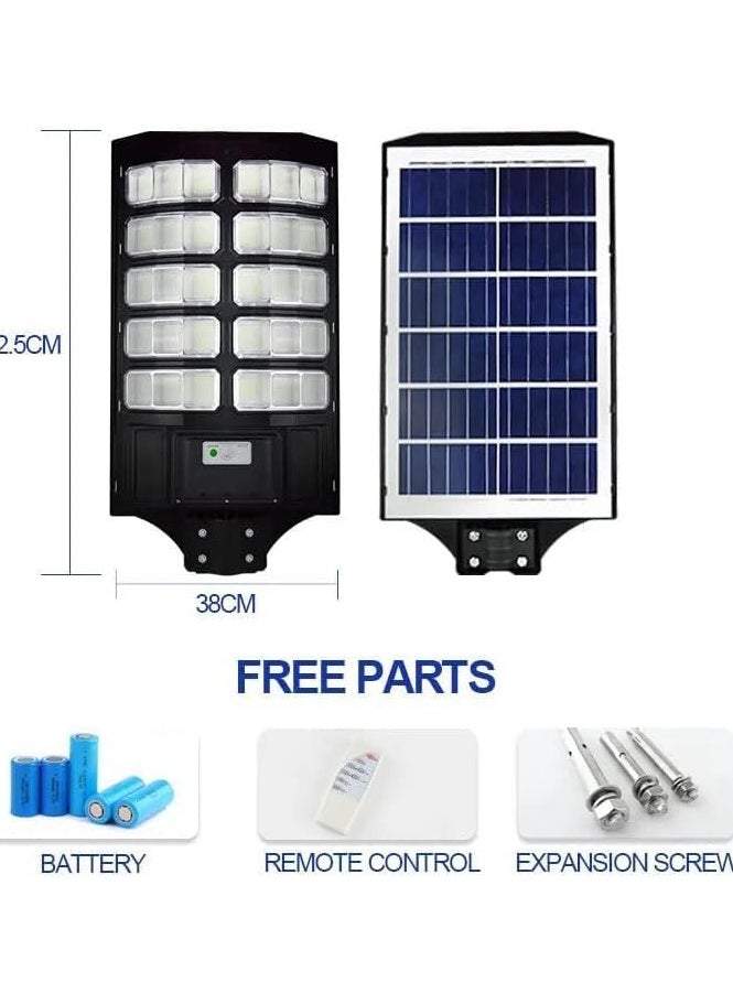 3600w Solar Street Light Dusk to Dawn With Remote Control Motion Sensor Solar Lights Outdoor Waterproof Perfect for Patio Shed Garden Backyard Warm White