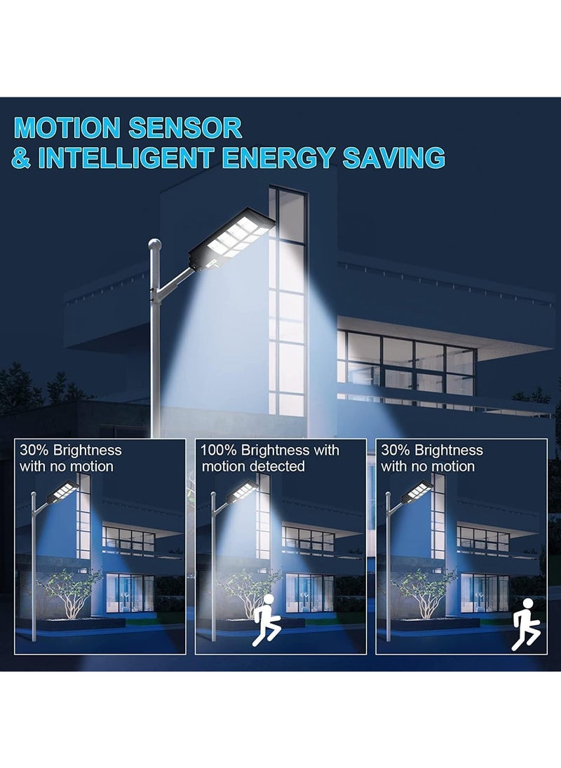 3600w Solar Street Light Dusk to Dawn With Remote Control Motion Sensor Solar Lights Outdoor Waterproof Perfect for Patio Shed Garden Backyard Warm White