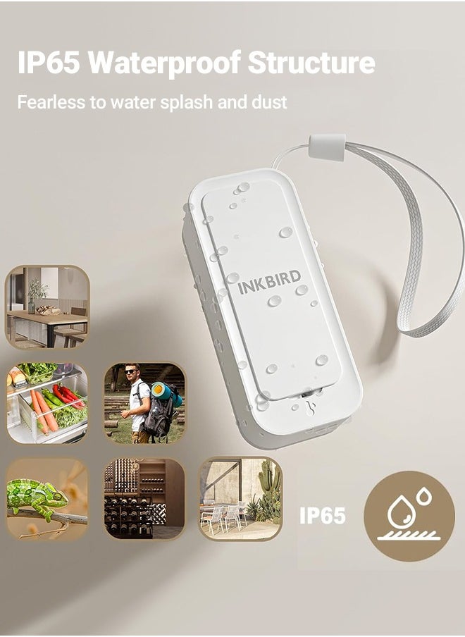 INKBIRD ITH-11-B Bluetooth Thermo-hygrometer, Bluetooth 5.0 Temperature and Humidity Monitor, APP Remote Control, IP65 Waterproof, 2 Years Data Storage and Export