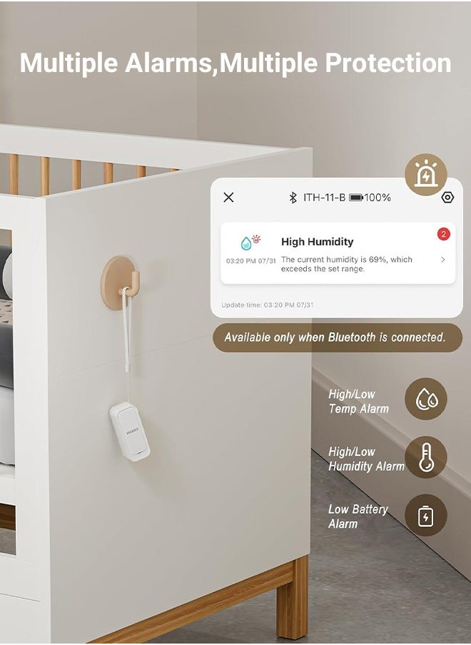 INKBIRD Bluetooth Thermo-hygrometer ITH-11-B (3 Packs), Temperature and Humidity Monitor with Bluetooth APP Remote Control, Ultra Long Battery Life, IP65 Waterproof for Home Reptile Refrigerator