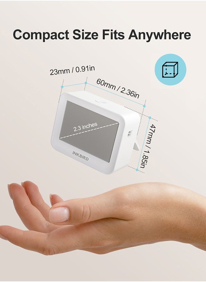 INKBIRD Bluetooth Thermometer Hygrometer ITH-13-B (2 Packs), Indoor Temperature and Humidity Monitor with APP Control, Custom Comfort Level