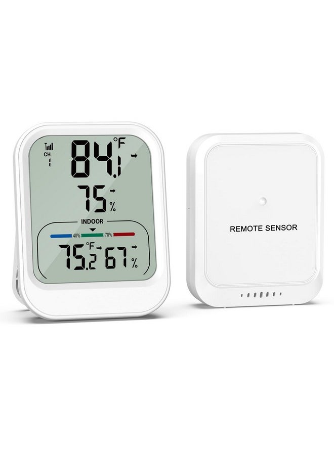 Digital Thermometer Hygrometer, Wireless Indoor Outdoor Thermometer, Temperature Humidity Monitor With Max/Min Record, ℃/°F Switch, Comfort And Trend Indication, For Home, Cellar, Greenhouse