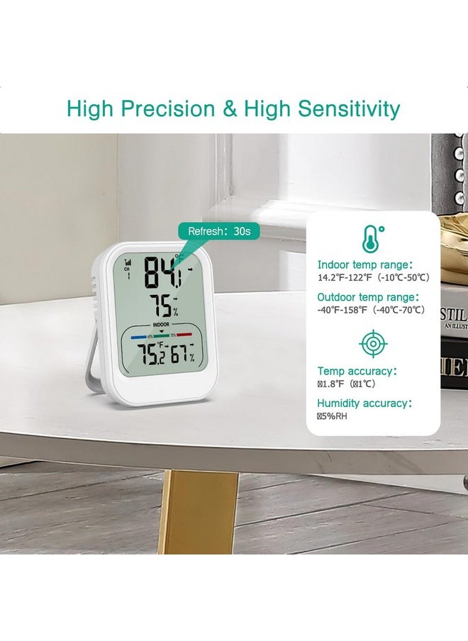 Digital Thermometer Hygrometer, Wireless Indoor Outdoor Thermometer, Temperature Humidity Monitor With Max/Min Record, ℃/°F Switch, Comfort And Trend Indication, For Home, Cellar, Greenhouse