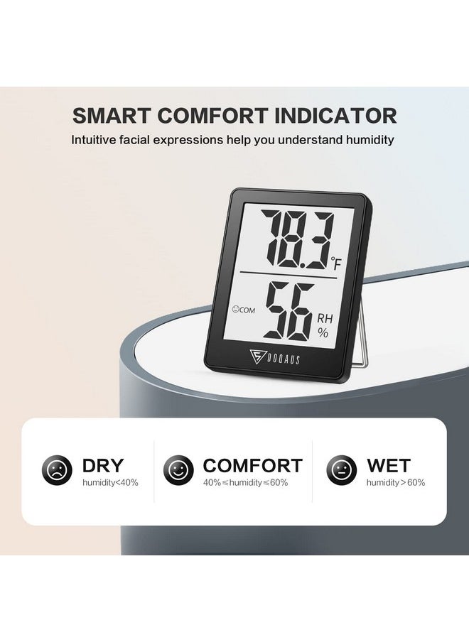 Digital Hygrometer Indoor Thermometer 3 Pack, Room Thermometer With 5S Fast Refresh, Accurate Humidity Meter Temperature Sensor For Home, Bedroom, Baby Room, Office, Greenhouse, Cellar (Black)