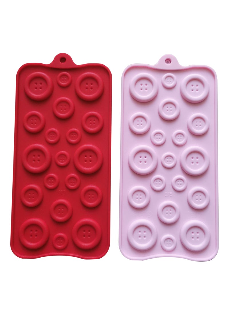 Button-Shaped Silicone Molds for Cake Decorating & Chocolate Crafts (2-Pack),Cake Decorating Button Silicone Molds for Fondant & Chocolate