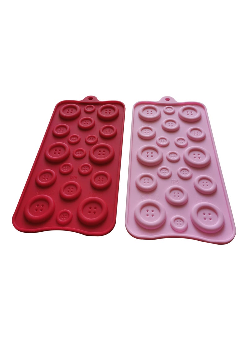 Button-Shaped Silicone Molds for Cake Decorating & Chocolate Crafts (2-Pack),Cake Decorating Button Silicone Molds for Fondant & Chocolate