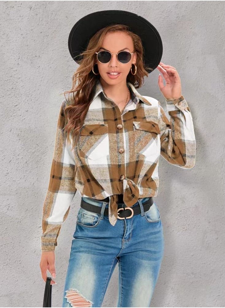 Stylish Simple Plaid Shirt