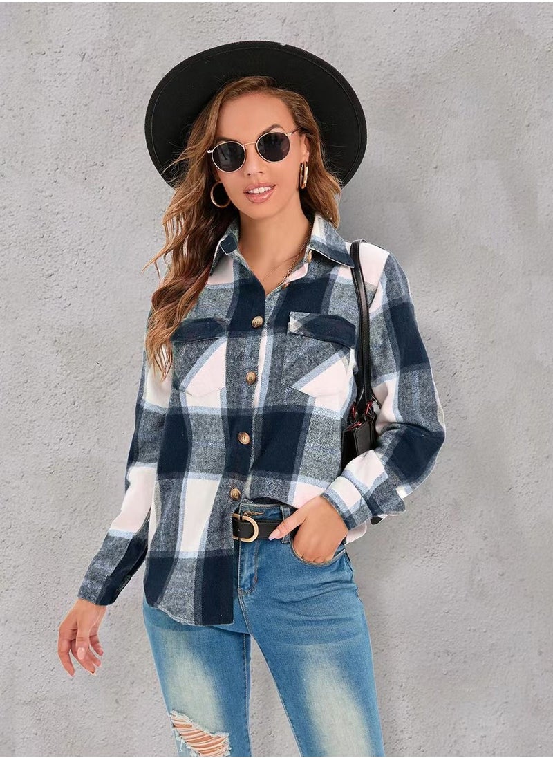 Stylish Simple Plaid Shirt