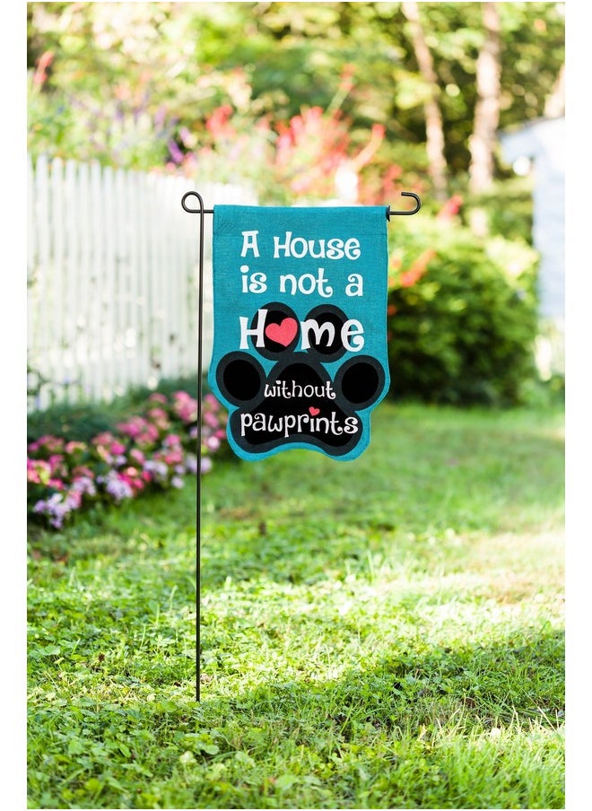 House Is Not A Home Without Pawprints Garden Flag 12X18 Double Sided | Paw Prints Heart Garden Flags For Outside | All Seasons | House Flags For Pet Puppy Dog Cat Lovers