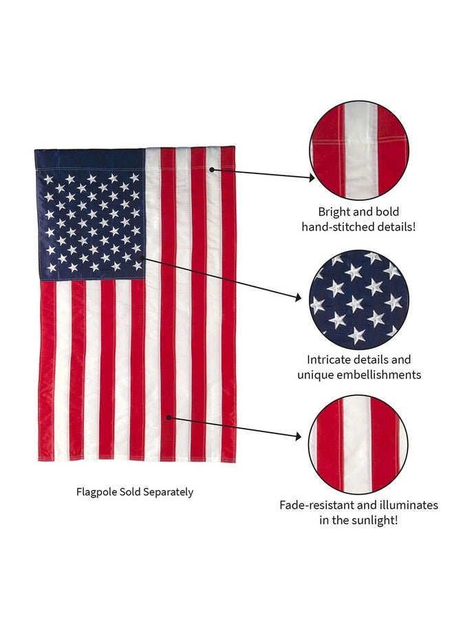 Evergreen American Flag 44-Inch X 28-Inch House Size | Heavy Duty Outdoor Premium 310D | Embroidered Stars And Stripes And Quadruple Stitched Edge | Usa Residential Or Commercial