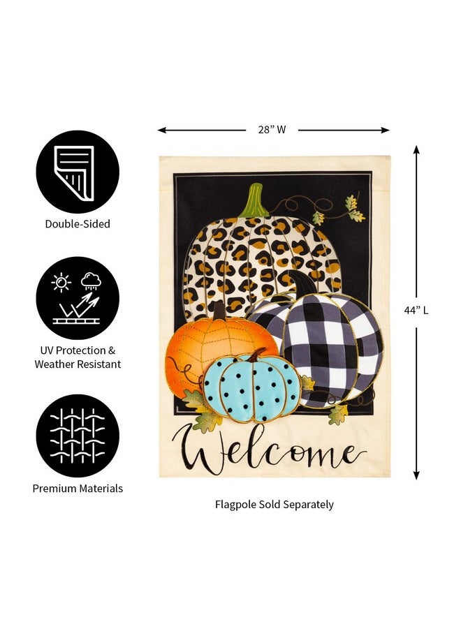 Double Sided Welcome Flag Mixed Print Pumpkins House Linen Flag Outdoor Décor For Homes Gardens And Yards