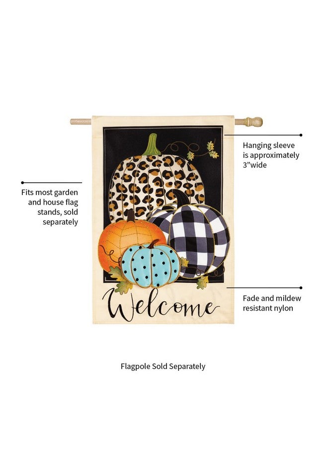 Double Sided Welcome Flag Mixed Print Pumpkins House Linen Flag Outdoor Décor For Homes Gardens And Yards