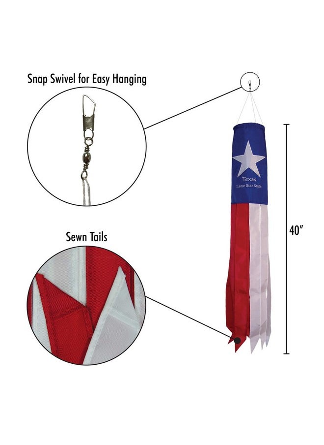 Texas Flag Windsock, 40-Inch