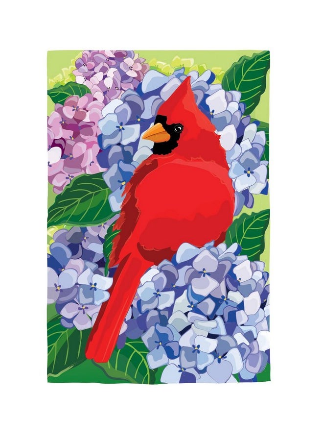 Red Cardinal And Hydrangeas Spring Garden Flags 12X18 Double Sided | Small Garden Flags For Outside | Welcome Spring Flag Décor For Yards And Gardens