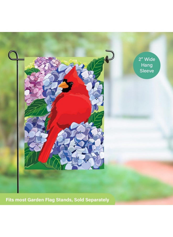 Red Cardinal And Hydrangeas Spring Garden Flags 12X18 Double Sided | Small Garden Flags For Outside | Welcome Spring Flag Décor For Yards And Gardens