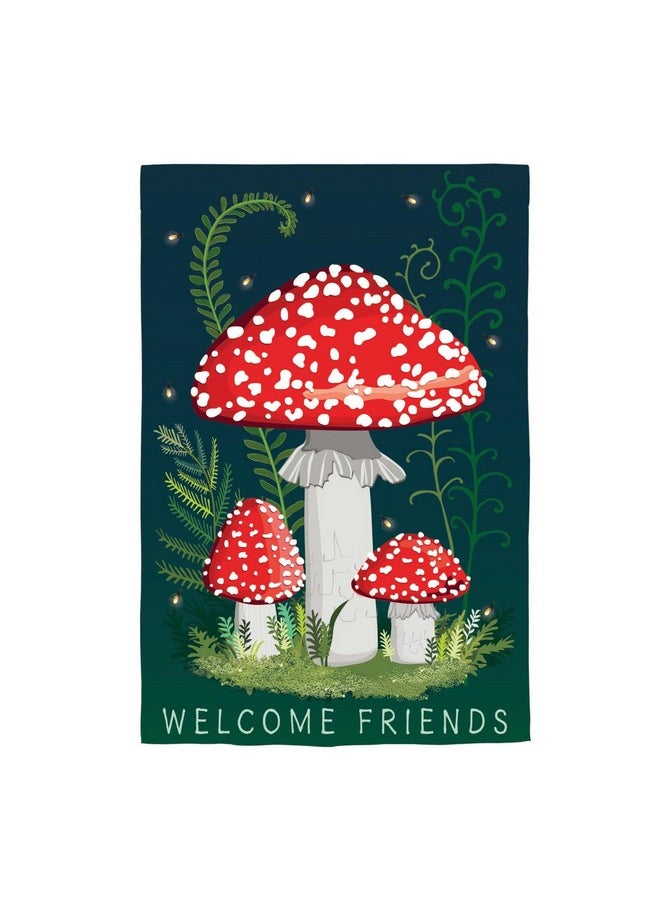 Welcome Friends Mushroom Spring Garden Flags 12X18 Double Sided | Small Garden Flags For Outside | Welcome Spring Flag Décor For Yards And Gardens