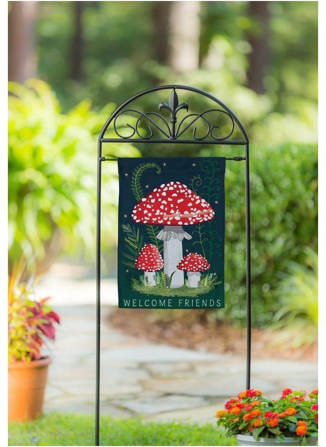 Welcome Friends Mushroom Spring Garden Flags 12X18 Double Sided | Small Garden Flags For Outside | Welcome Spring Flag Décor For Yards And Gardens