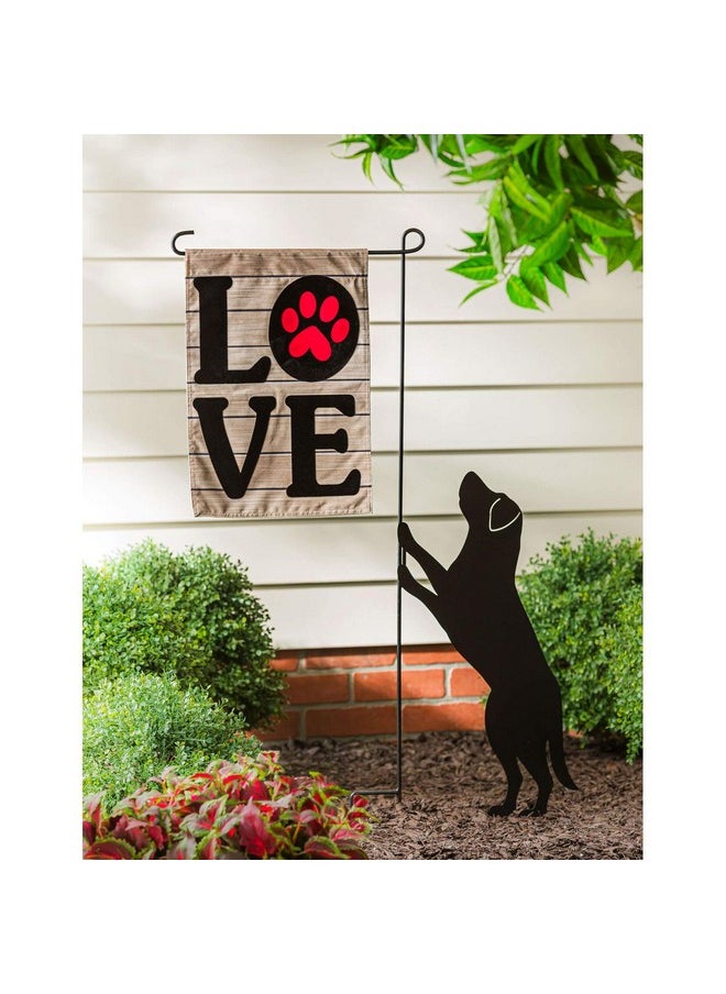 Paw Print Love Garden Flag 12X18 Double Sided | Pet Lover Garden Flags For Outside | All Seasons | Valentine'S Day House Décor Flags For Pet Puppy Dog Cat Lovers