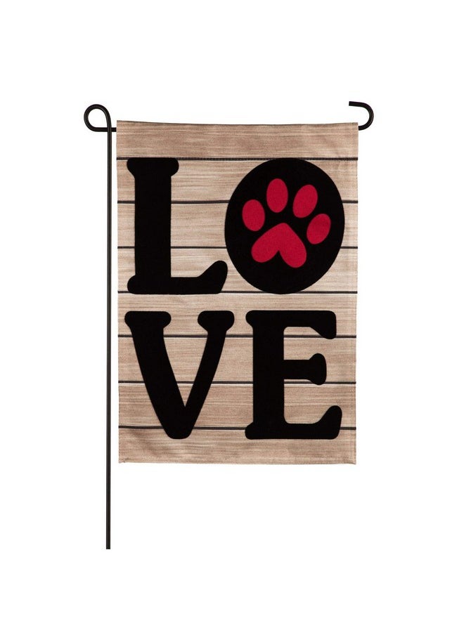 Paw Print Love Garden Flag 12X18 Double Sided | Pet Lover Garden Flags For Outside | All Seasons | Valentine'S Day House Décor Flags For Pet Puppy Dog Cat Lovers