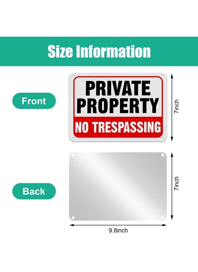 12 Pcs No Trespassing Signs Private Property Metal Reflective Aluminum No Trespassing Sign Weatherproof Warning Signs For Property Security Outdoor Yard Home, 7 X 10 Inch (Red, Black, White)