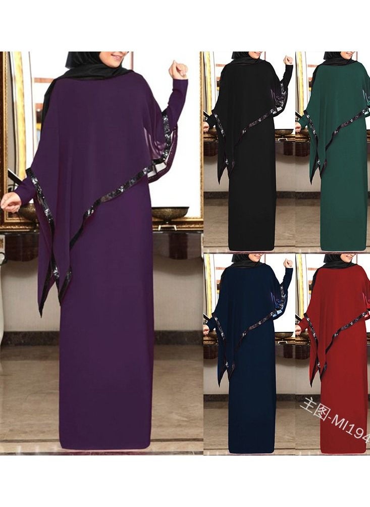 Long Sleeves Abaya With Hijab Burgundy