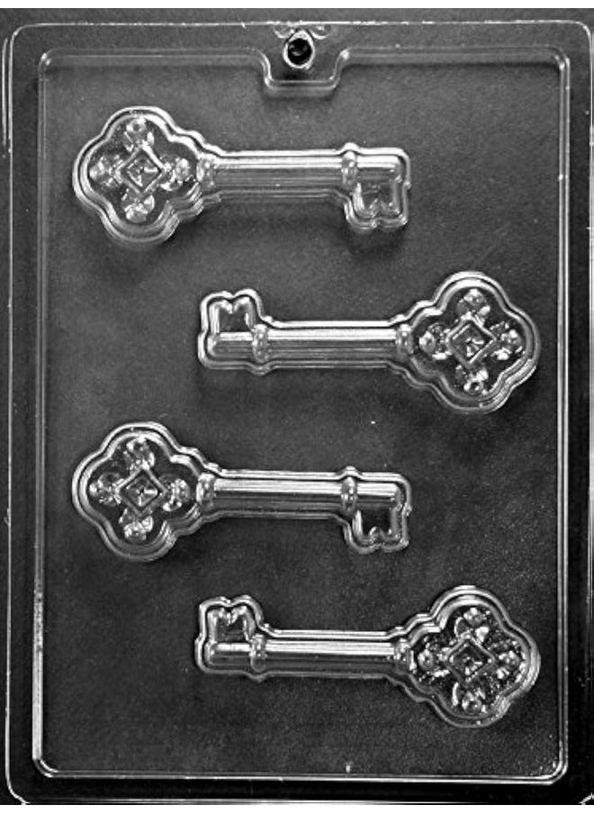 M222 Skeleton Key Chocolate Candy Soap Mold With Exclusive Molding Instructions