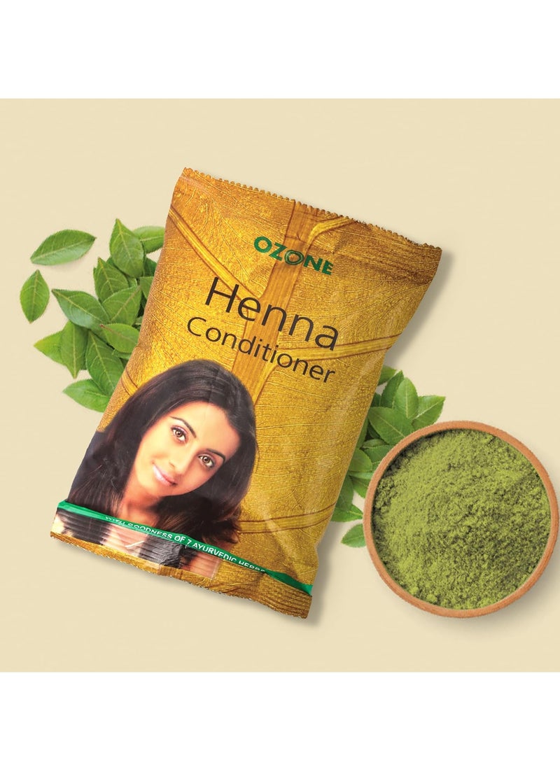 Ozone Henna Hair Conditioner |Men & Women | Ideal For Strong and Damaged Hair ,Shine & Nourish | Enriched with Bhringraj, Amla & Reetha | Paraben, Chemical & Sulphate Free - 100 g (Pack of 3)