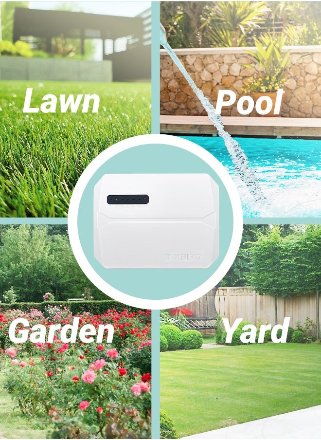 INKBIRD Smart Sprinkler Controller IIC-600-WIFI 6 Zones Auto Irrigation Controller with Wi-Fi Control Supports Rain Skip Seasonal Adjustment Manual Mode