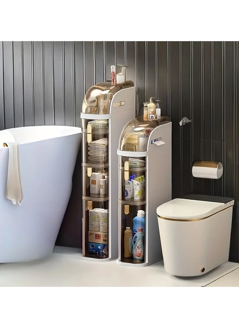 Slim Bathroom Storage Cabinet, Freestanding Bathroom Shelf with Drawer, Toilet Paper Holder, Towel Organizer, for Bathroom, Laundry Room, Entryway, Kitchen, Pantry