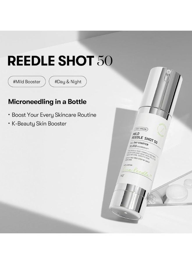 Mild Reedle Shot 50 50ml, Day & Night Repairing Essence for Dull, Tired Skin