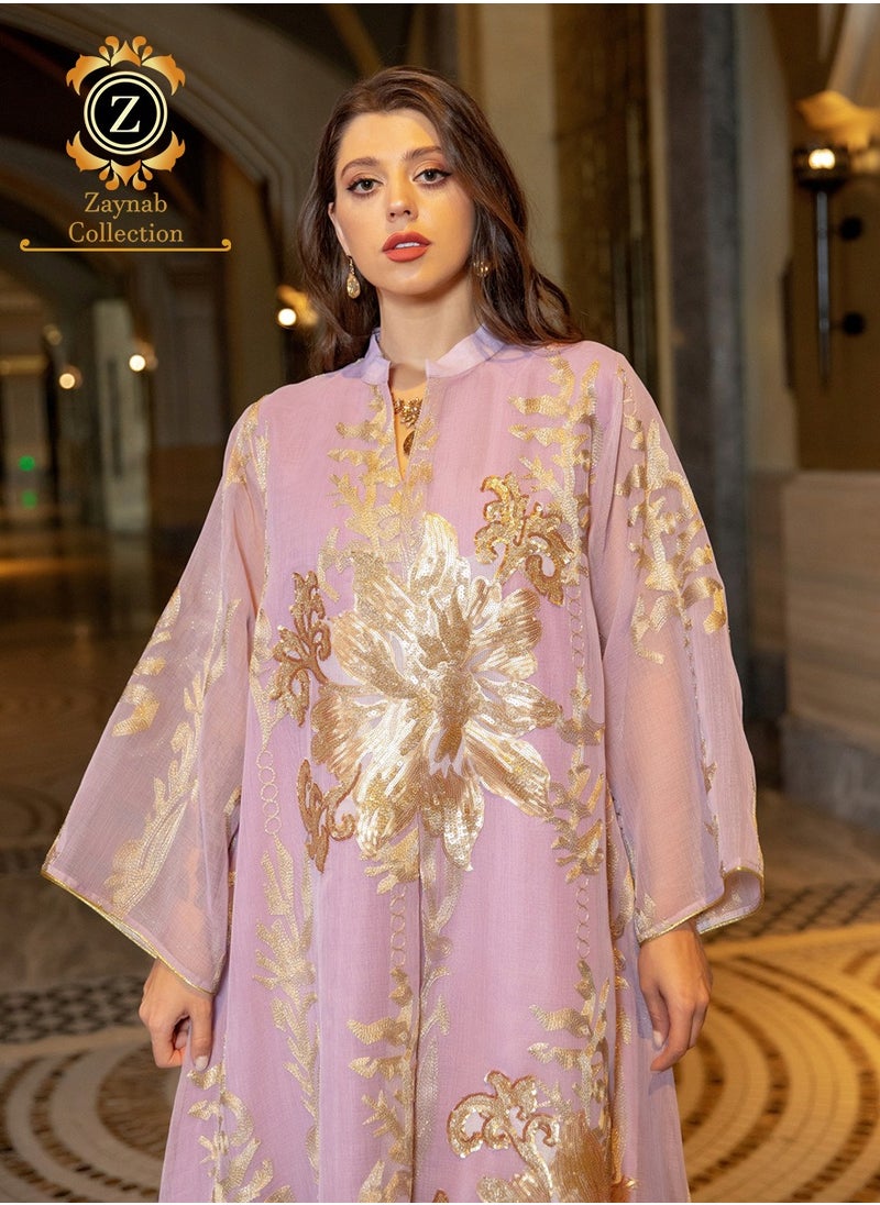 Fashion embroidery sequins jalabiya