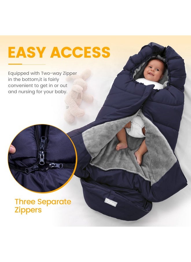 Warm Bunting Bag Universal,Stroller Sleeping Bag Cold Weather,Waterproof Toddler Footmuff(Blue,Large)