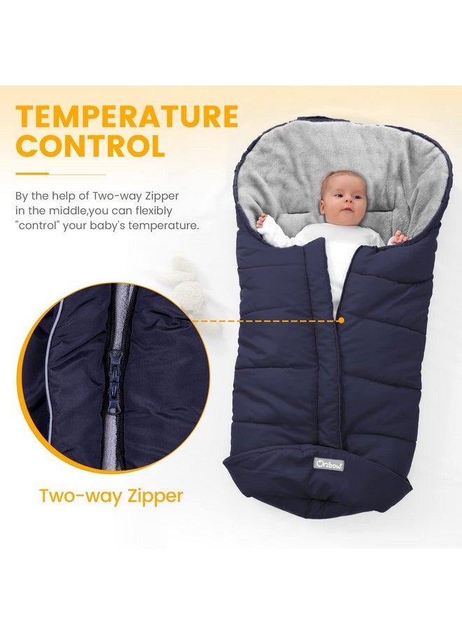 Warm Bunting Bag Universal,Stroller Sleeping Bag Cold Weather,Waterproof Toddler Footmuff(Blue,Large)