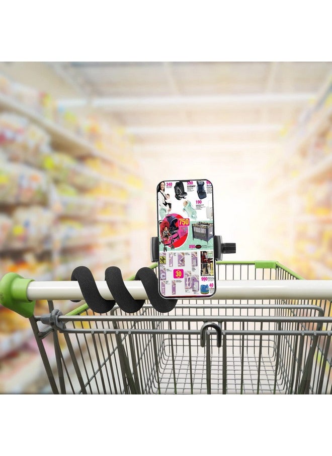 Stroller Phone Holder For Parent And Baby,Universal 20Inch Length Flexible Gooseneck Phone Stand For Stroller,Wheelchair,Treadmill,Spin Bike,Shopping Cart,Kitchen,Compatible With Iphone,Android