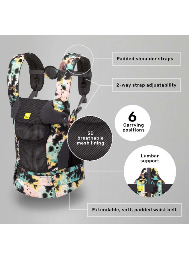 Líllébaby Complete Airflow Deluxe Ergonomic 6-In-1 Baby Carrier Newborn To Toddler - Lumbar Support - For Children 7-45 Pounds - 360 Degree Baby Wearing - Inward And Outward - Watercolor Space Dye