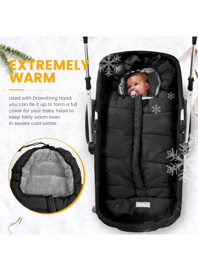 Warm Bunting Bag Universal,Stroller Sleeping Bag Cold Weather,Waterproof Toddler Footmuff (Black, Large)