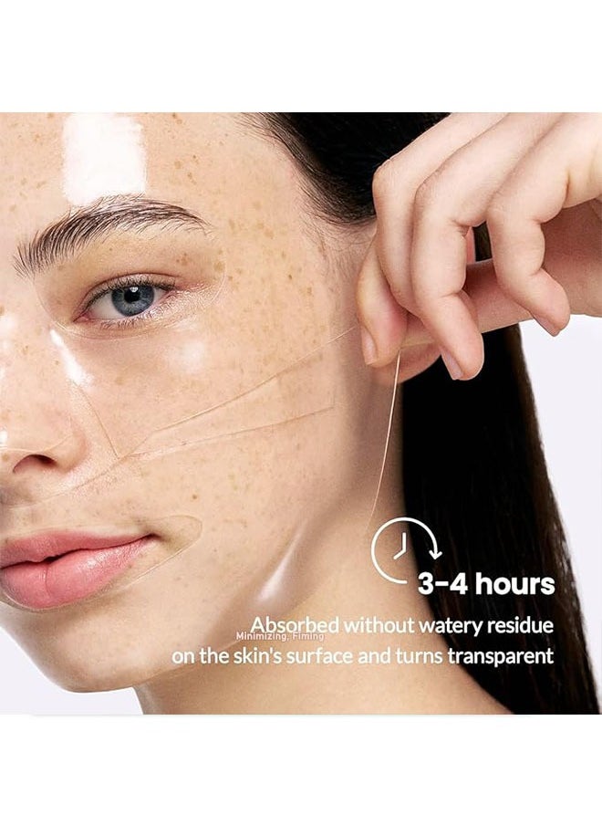 4 Patch Bio Collagen Real Deep Mask, Probiotios Galactomyces Ferment Filtrate, Low Molecular Hyaluronic Acid Solution, Low Molecular Collagen, Hydrating, Pore Minimizing, Firming