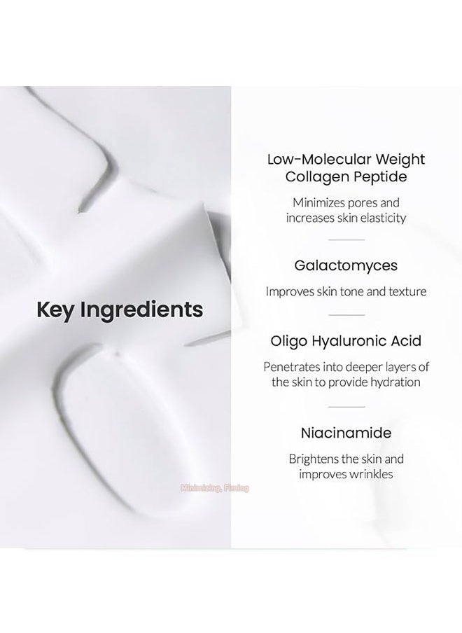 4 Patch Bio Collagen Real Deep Mask, Probiotios Galactomyces Ferment Filtrate, Low Molecular Hyaluronic Acid Solution, Low Molecular Collagen, Hydrating, Pore Minimizing, Firming