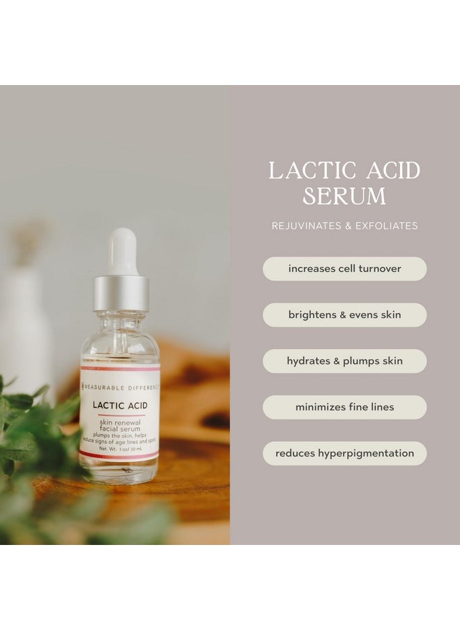 Lactic Acid Face Serum, 1 Oz - Exfoliate, Strengthen, And Hydrate Skin For Daily Protective Barrier