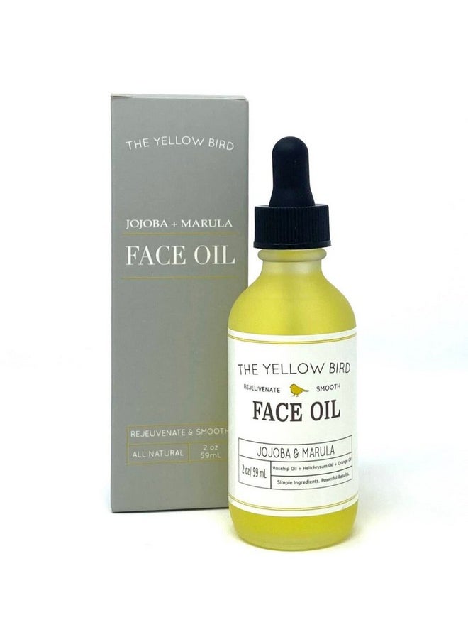 Yellow Bird Nourishing Face Oil - All Natural Hydrating, Anti Aging Facial Serum. Includes Jojoba, Marula, Primrose, & Rosehip For Restoring Skin