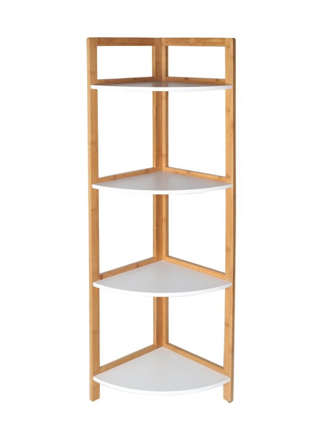 4-Tiered Kitchen Shelves Brown/White 124x32.5x32cm