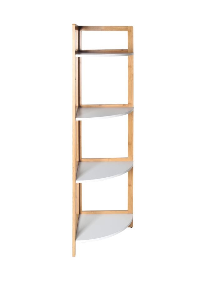 4-Tiered Kitchen Shelves Brown/White 124x32.5x32cm