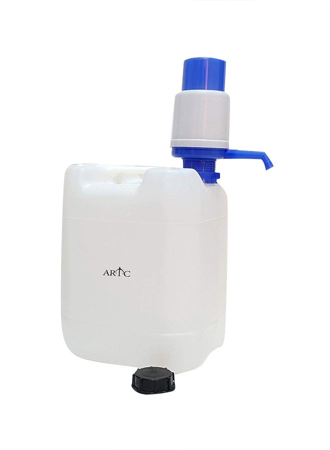 Heavy Duty Plastic Jerry Can With Water Pump White 25Liters