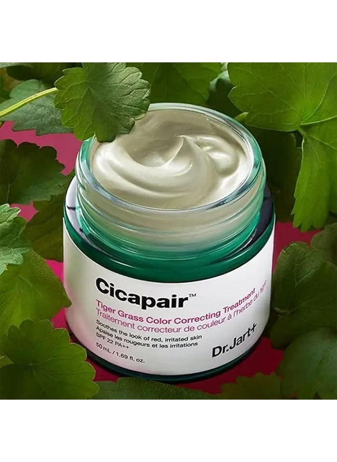 Cicapair Tiger Grass Color Correcting Treatment 50ml, Soothes The Look Of Red, Irritated Skin, Apaise Les Rougeurs Et Les Irritations